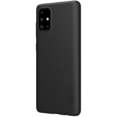Samsung Galaxy A71 (A715) Nillkin Frosted Shield juodas plastikinis dėklas, nugarėlė | Priedai.lt