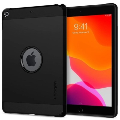 Apple iPad 10.2 (2019) Spigen Tough Armor sustiprintos apsaugos dėklas - juodas - nugarėlė | Priedai.lt