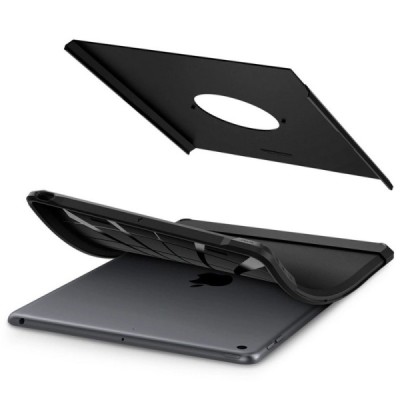 Apple iPad 10.2 (2019) Spigen Tough Armor sustiprintos apsaugos dėklas - juodas - nugarėlė | Priedai.lt