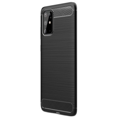 Samsung Galaxy S20+ (G986) Carbon kieto silikono TPU juodas dėklas - nugarėlė | Priedai.lt