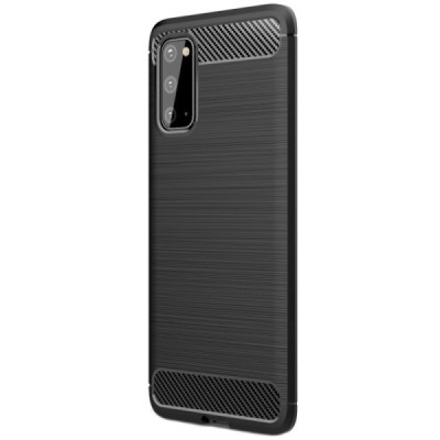 Samsung Galaxy S20 (G980) Carbon kieto silikono TPU juodas dėklas - nugarėlė | Priedai.lt
