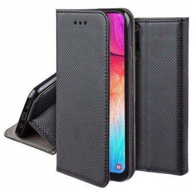 Huawei P Smart Pro (2019) Shell juodas odinis atverčiamas dėklas - knygutė | Priedai.lt