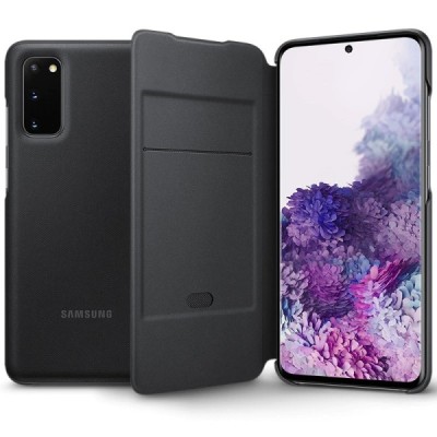 Samsung Galaxy S20 (G980) originalus Smart Led View Cover atverčiamas juodas dėklas - knygutė | Priedai.lt