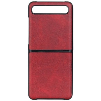 Samsung Galaxy Z Flip (F700) Slim Leather raudonas odinis dėklas - nugarėlė | Priedai.lt