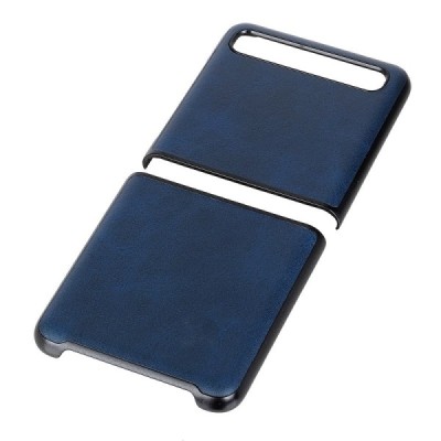 Samsung Galaxy Z Flip (F700) Slim Leather mėlynas odinis dėklas - nugarėlė | Priedai.lt