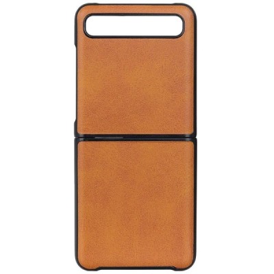 Samsung Galaxy Z Flip (F700) Slim Leather šviesiai rudas odinis dėklas - nugarėlė | Priedai.lt