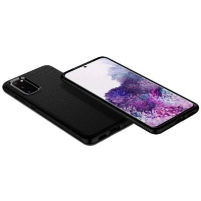 Samsung Galaxy S20 (G980) Spigen Liquid Air juodas kieto silikono dėklas - nugarėlė | Priedai.lt