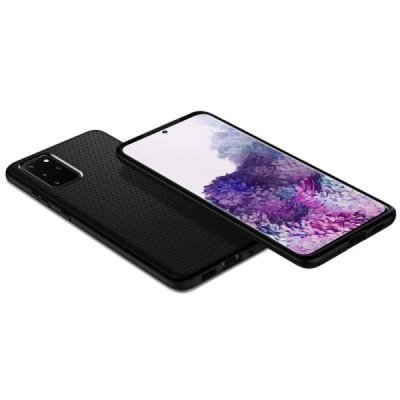 Samsung Galaxy S20+ Plus (G986) Spigen Liquid Air juodas kieto silikono dėklas - nugarėlė | Priedai.lt
