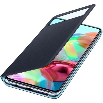Samsung Galaxy A71 (A715) originalus S View Wallet Cover atverčiamas juodas dėklas - knygutė | Priedai.lt