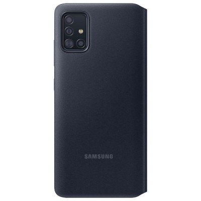 Samsung Galaxy A51 (A515) originalus S View Wallet Cover atverčiamas juodas dėklas - knygutė | Priedai.lt