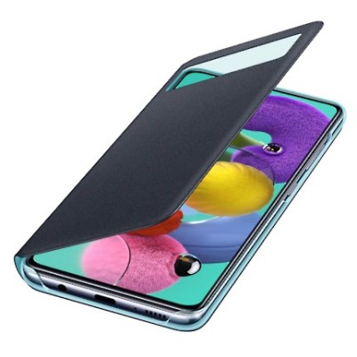 Samsung Galaxy A51 (A515) originalus S View Wallet Cover atverčiamas juodas dėklas - knygutė | Priedai.lt