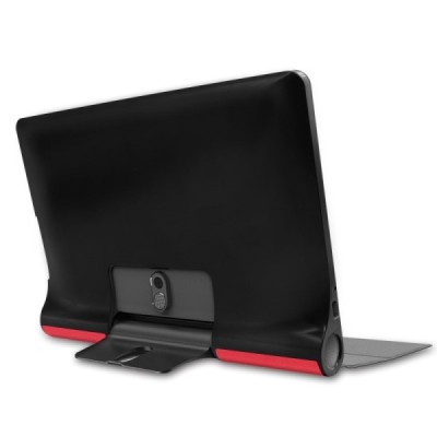 Lenovo Yoga Smart Tab 10.1 (YT-X705F, YT-X705L) atverčiamas raudonas odinis dėklas - knygutė | Priedai.lt