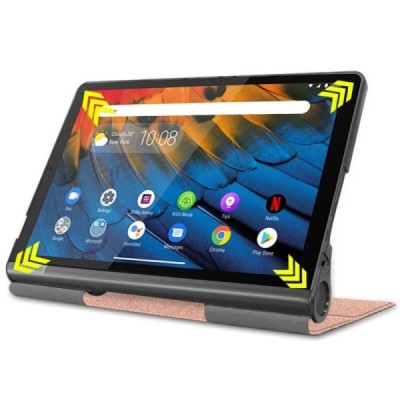 Lenovo Yoga Smart Tab 10.1 (YT-X705F, YT-X705L) atverčiamas auksinis odinis dėklas - knygutė | Priedai.lt