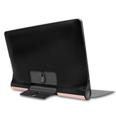 Lenovo Yoga Smart Tab 10.1 (YT-X705F, YT-X705L) atverčiamas auksinis odinis dėklas - knygutė | Priedai.lt