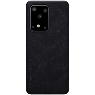 Samsung Galaxy S20 Ultra (G988) prabangus Nillkin Qin serijos juodas odinis atverčiamas dėklas - knygutė | Priedai.lt