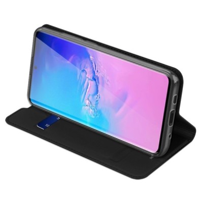Samsung Galaxy S20 Ultra (G988) Dux Ducis Skin serijos juodas odinis atverčiamas dėklas - knygutė | Priedai.lt