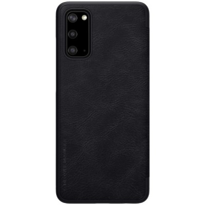 Samsung Galaxy S20 (G980) prabangus Nillkin Qin serijos juodas odinis atverčiamas dėklas - knygutė | Priedai.lt