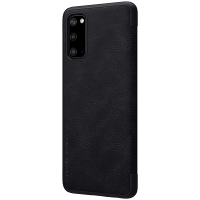 Samsung Galaxy S20 (G980) prabangus Nillkin Qin serijos juodas odinis atverčiamas dėklas - knygutė | Priedai.lt