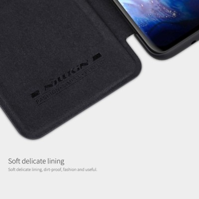 Samsung Galaxy S20 (G980) prabangus Nillkin Qin serijos juodas odinis atverčiamas dėklas - knygutė | Priedai.lt