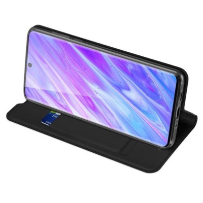 Samsung Galaxy S20+ Plus (G985) Dux Ducis Skin serijos juodas odinis atverčiamas dėklas - knygutė | Priedai.lt
