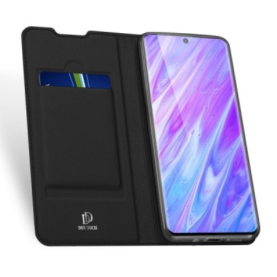 Samsung Galaxy S20+ Plus (G985) Dux Ducis Skin serijos juodas odinis atverčiamas dėklas - knygutė | Priedai.lt