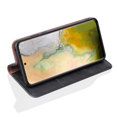 Deluxe atverčiamas juodas odinis Samsung Galaxy S20+ Plus (G985) dėklas - knygutė | Priedai.lt