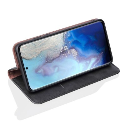 Deluxe atverčiamas juodas odinis Samsung Galaxy S20 (G980) dėklas - knygutė | Priedai.lt
