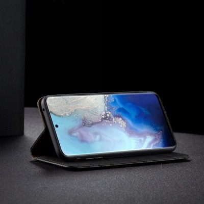 Deluxe atverčiamas juodas odinis Samsung Galaxy S20 (G980) dėklas - knygutė | Priedai.lt