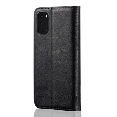 Deluxe atverčiamas juodas odinis Samsung Galaxy S20 (G980) dėklas - knygutė | Priedai.lt