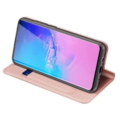 Samsung Galaxy S20 Ultra (G988) Dux Ducis Skin serijos rožinis odinis atverčiamas dėklas - knygutė | Priedai.lt