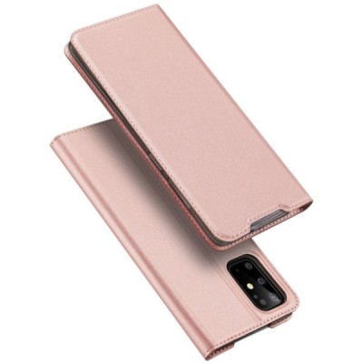 Samsung Galaxy S20+ Plus (G985) Dux Ducis Skin serijos rožinis odinis atverčiamas dėklas - knygutė | Priedai.lt