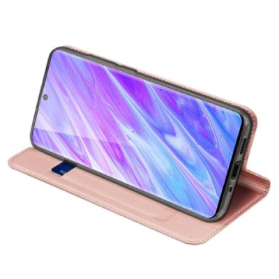 Samsung Galaxy S20+ Plus (G985) Dux Ducis Skin serijos rožinis odinis atverčiamas dėklas - knygutė | Priedai.lt