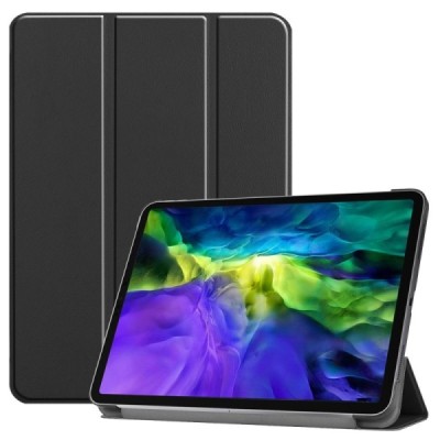 Apple iPad Pro 11 (2022 / 2021 / 2020 / 2018) atverčiamas juodas odinis dėklas - knygutė | Priedai.lt