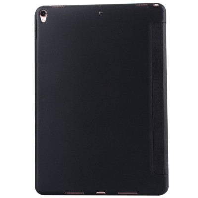 Apple iPad Pro 10.5" (Air 2019) solidus atverčiamas juodas odinis dėklas - knygutė (sulankstomas) / Priedai.lt