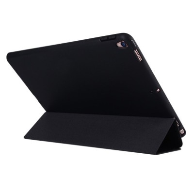 Apple iPad Pro 10.5" (Air 2019) solidus atverčiamas juodas odinis dėklas - knygutė (sulankstomas) / Priedai.lt