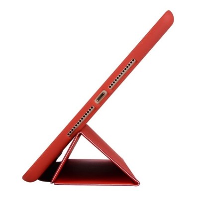 Apple iPad 10,2 (2019) solidus atverčiamas raudonas odinis dėklas - knygutė (sulankstomas) / Priedai.lt