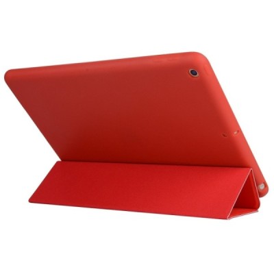 Apple iPad 10,2 (2019) solidus atverčiamas raudonas odinis dėklas - knygutė (sulankstomas) / Priedai.lt