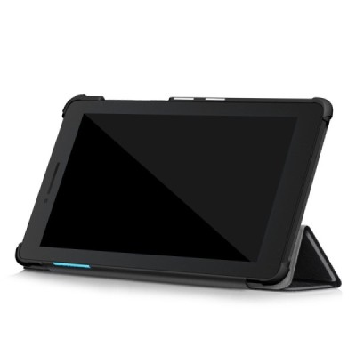 Lenovo Tab E7 (TB-7104F) atverčiamas juodas odinis dėklas - knygutė | Priedai.lt