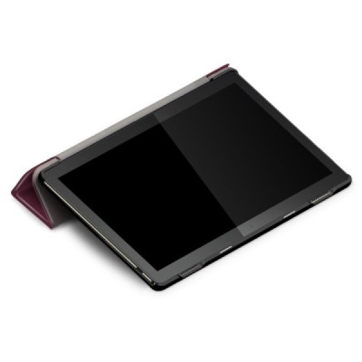 Lenovo Tab M10 10.1" (TB-X605F, X605L, X505F, X505L) atverčiamas bordo odinis dėklas (sulankstomas) | Priedai.lt