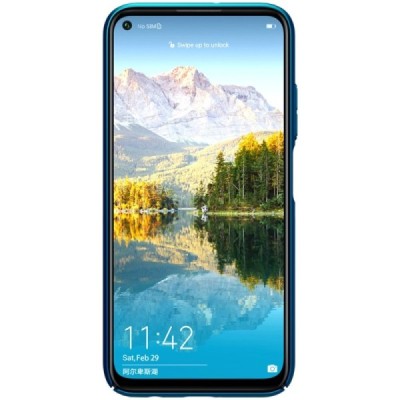 Huawei P40 Lite Nillkin Frosted Shield mėlynas plastikinis dėklas, nugarėlė | Priedai.lt