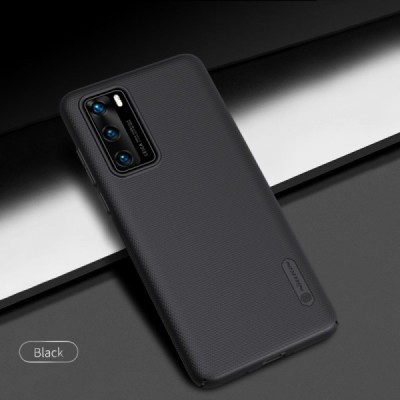Huawei P40 Nillkin Frosted Shield juodas plastikinis dėklas, nugarėlė | Priedai.lt