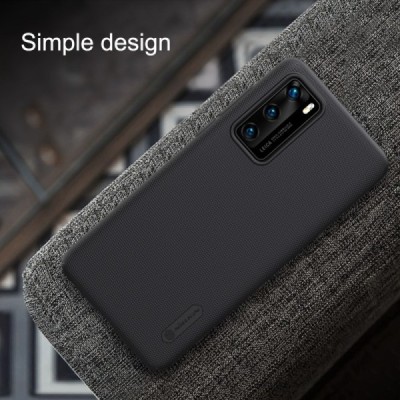 Huawei P40 Nillkin Frosted Shield juodas plastikinis dėklas, nugarėlė | Priedai.lt
