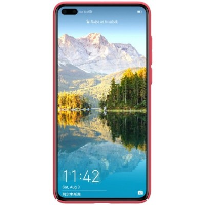 Huawei P40 Nillkin Frosted Shield raudonas plastikinis dėklas, nugarėlė | Priedai.lt