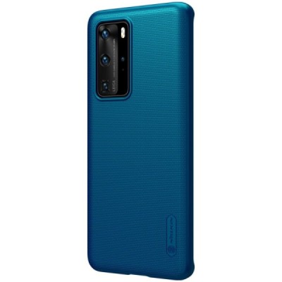 Huawei P40 Pro Nillkin Frosted Shield mėlynas plastikinis dėklas, nugarėlė | Priedai.lt