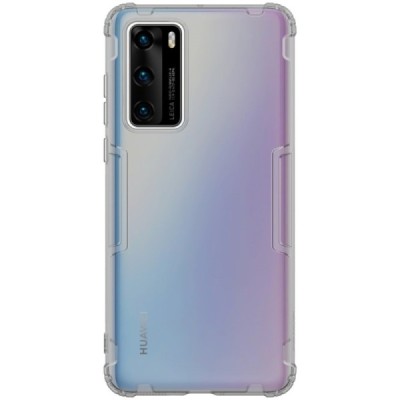 Huawei P40 „Nillkin“ Nature skaidrus (permatomas) silikoninis TPU pilkas dėklas - nugarėlė | Priedai.lt
