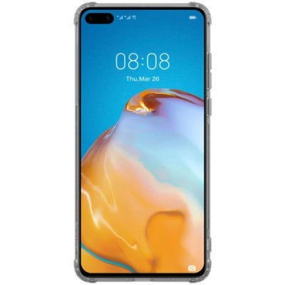 Huawei P40 „Nillkin“ Nature skaidrus (permatomas) silikoninis TPU pilkas dėklas - nugarėlė | Priedai.lt
