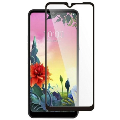 LG K50S (LM-X540) „Rurihai“ 9H Tempered Glass sustiprintos apsaugos juodas pilnai dengiantis apsauginis ekrano stiklas | Priedai