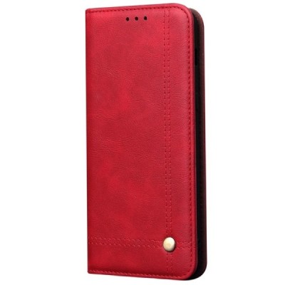 Deluxe atverčiamas raudonas odinis OnePlus 8 Pro dėklas - knygutė | Priedai.lt