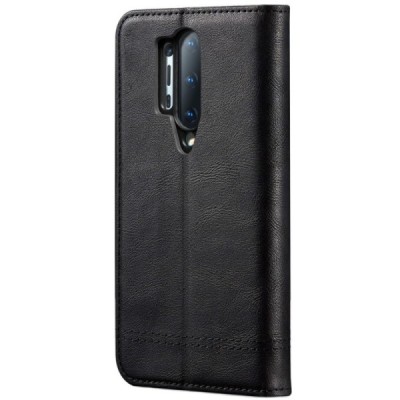 Deluxe atverčiamas juodas odinis OnePlus 8 Pro dėklas - knygutė | Priedai.lt