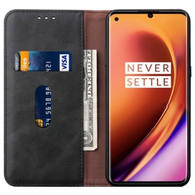 Deluxe atverčiamas juodas odinis OnePlus 8 Pro dėklas - knygutė | Priedai.lt